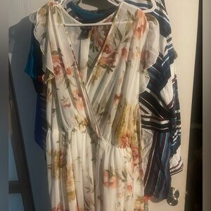 18W Kate & Lily beautiful white and coral maxi dress